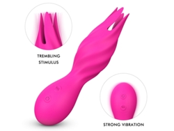Vibrador de masaje de doble cabezal de 9 frecuencias para mujer (Rojo rosa) YIZHOOD