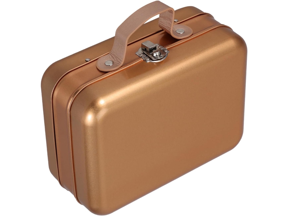 Almacenamiento Vacía Hojalata Dorada 185x136x85 Metálica Hogar Oficina Decorativo Multifuncional Caja Mm Asa