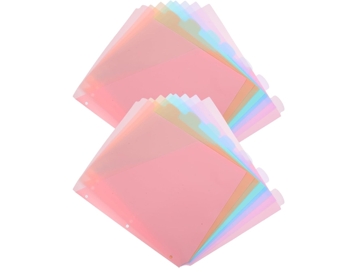 2 Juegos De Separadores De Plástico Para Carpetas Tamaño Carta Con Bolsillos Y Pestañas.