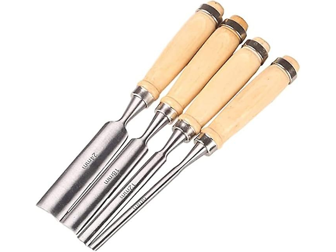 Herramientas De Carpintería Para Tallado En Madera, Cinceles De Media Luna Con Mango Ergonómico De Madera Pulida Y Acero Templado