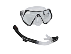 Gafas De Buceo Y Snorkel Ajustables De Silicona Ultratransparentes Para Buceo Y Natación - Blanco Y Negro