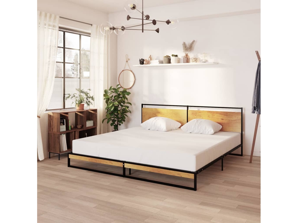 Estructura De Cama Sin Colchón Metal 200x200 Cm