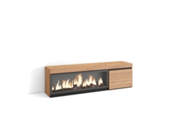 Mueble TV, Televisión, 160, Para TV hasta 65, Chimenea eléctrica XXL, Roble SKRAUT HOME