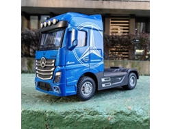 (azul) Modelo De Camión De Aluminio A Escala 1/50, Cabina De Contenedor Simulada, Fabricado En Metal.