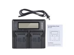 Cargador de batería doble para Sony NP-FZ100, NP-F970, Canon LP-E6 y más - Negro con pantalla LCD