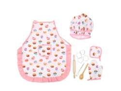 Conjunto De Disfraz De Chef Para Niños De 11 Piezas: Delantal, Gorro, Guantes Y Cortadores De Galletas.