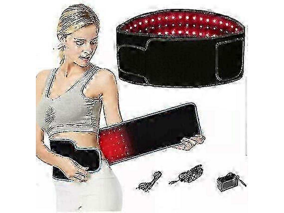 Cinturón terapéutico con luz roja infrarroja y 105 LED para calor y alivio del dolor.