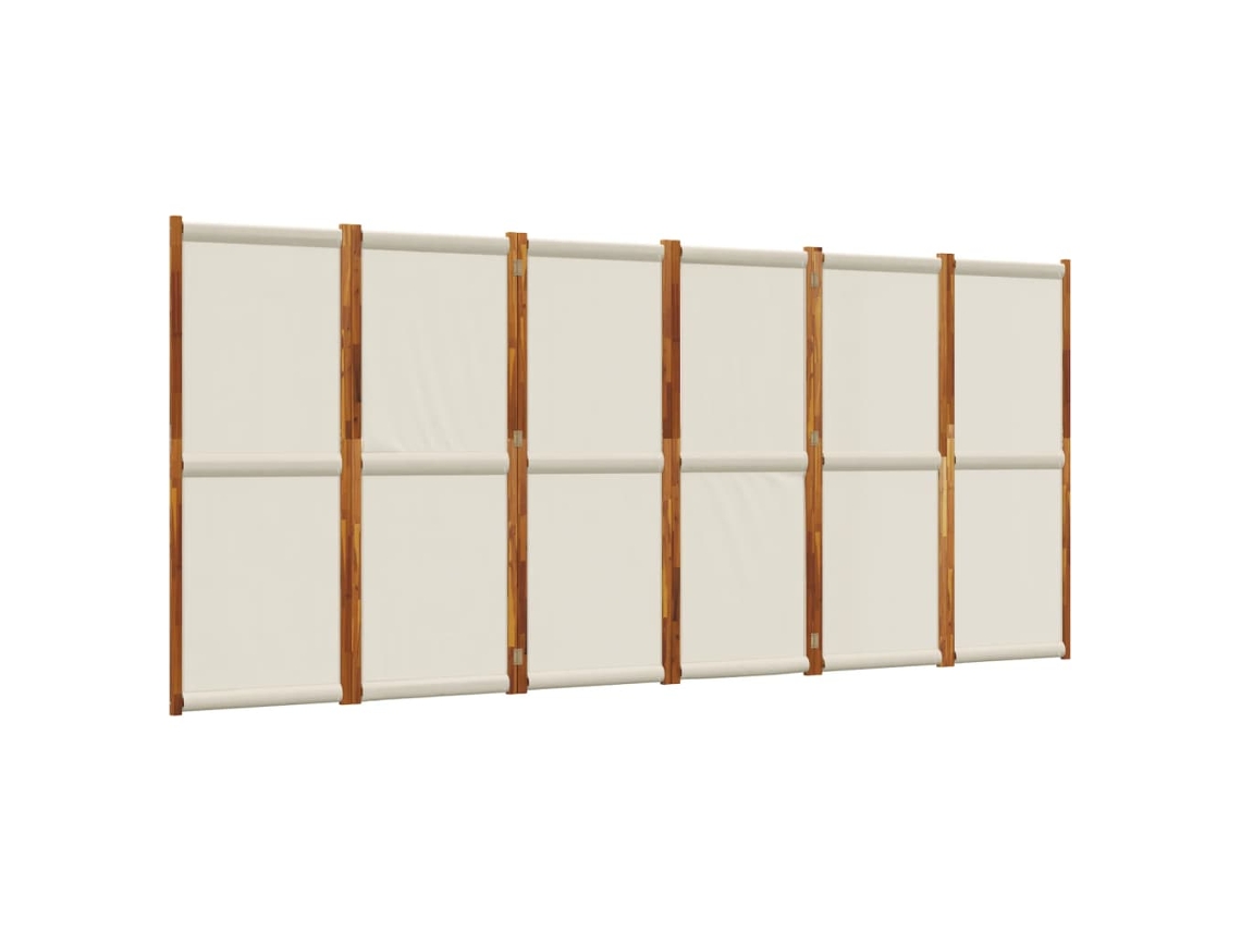 Biombo Plegable De Madera De Acacia 420 X 180 Cm Gris Claro Para Interior Y Exterior Dec031075