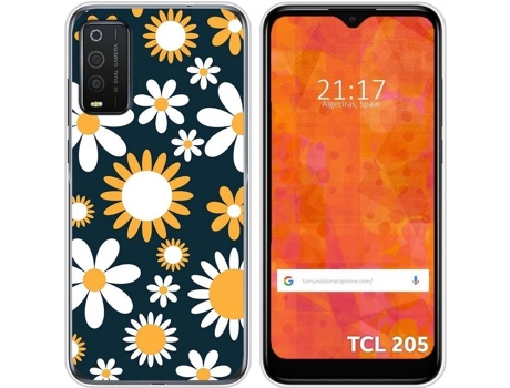 Carcasa TCL 205 TUMUNDOSMARTPHONE Dibujos Transparente Flores 08 Multicolor
