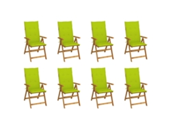Sillas de jardín plegables DKD Home Decor de 8 piezas con cojines, madera maciza de acacia