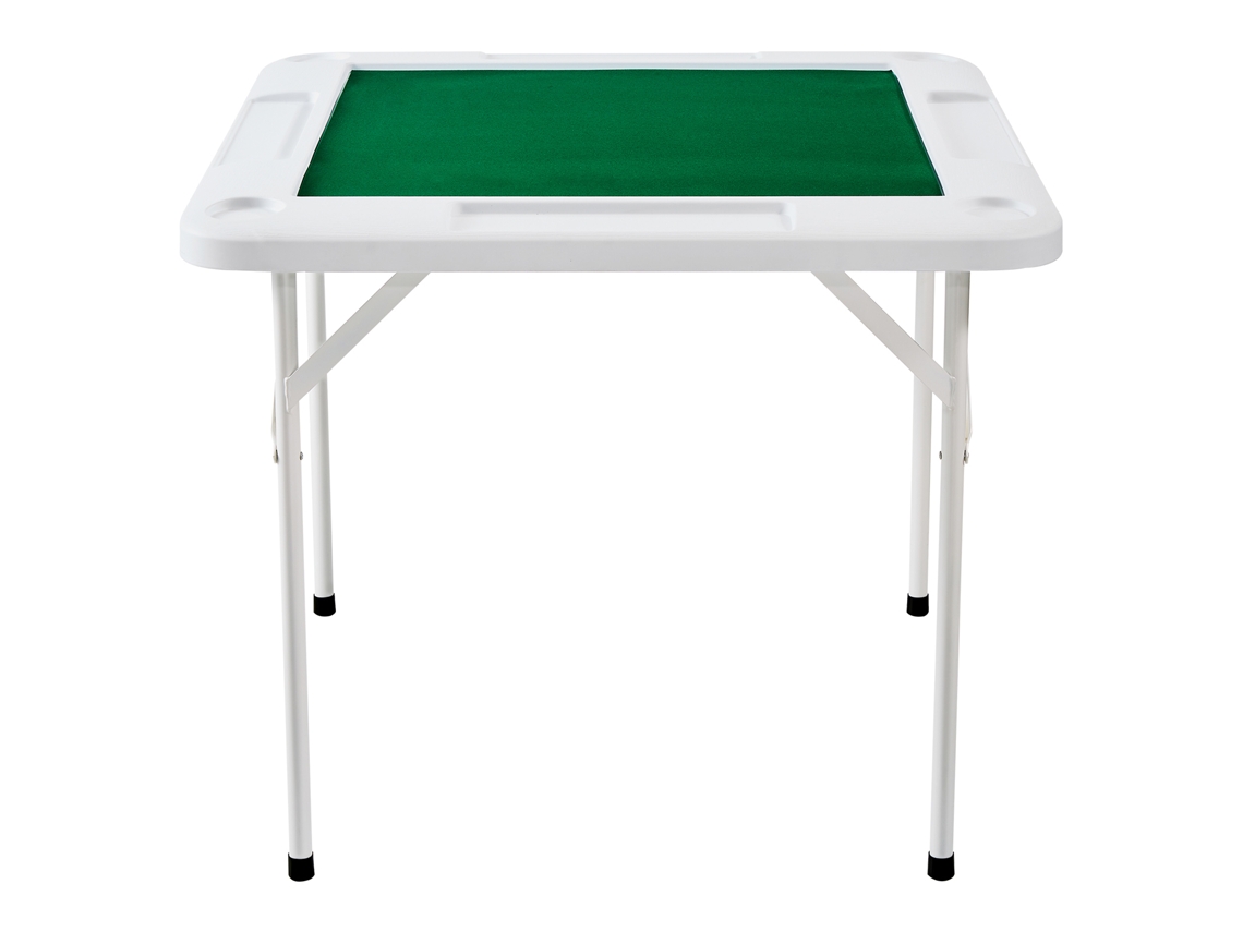 Mesa de Mahjong Succebuy para 4 jugadores, mesa de cartas plegable, manteles individuales, portavasos y tablero de fichas
