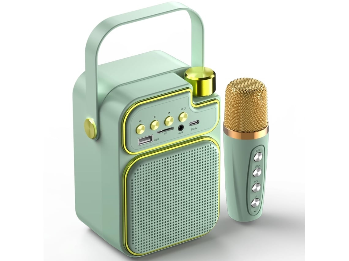 Máquina de karaoke para niños, altavoz de karaoke Bluetooth portátil con 1 micrófono inalámbrico, mini máquina de karaoke con soporte Pa Chennnls