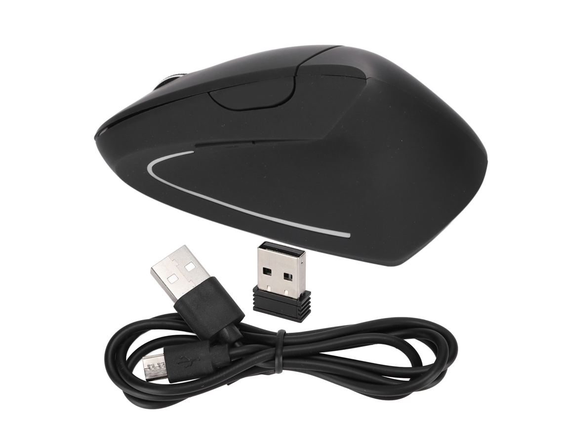 Rato Sem Fio Vertical Ergonomic 2.4ghz Usb Recarregável Com 6 Botões Para Escritório E Jogos