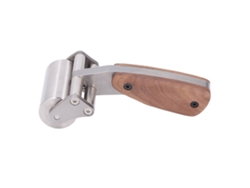 Rodillo De Acero Inoxidable Para Cuero Con Diseño De Doble Rodamiento Para Prensado De Bordes Y Costuras.