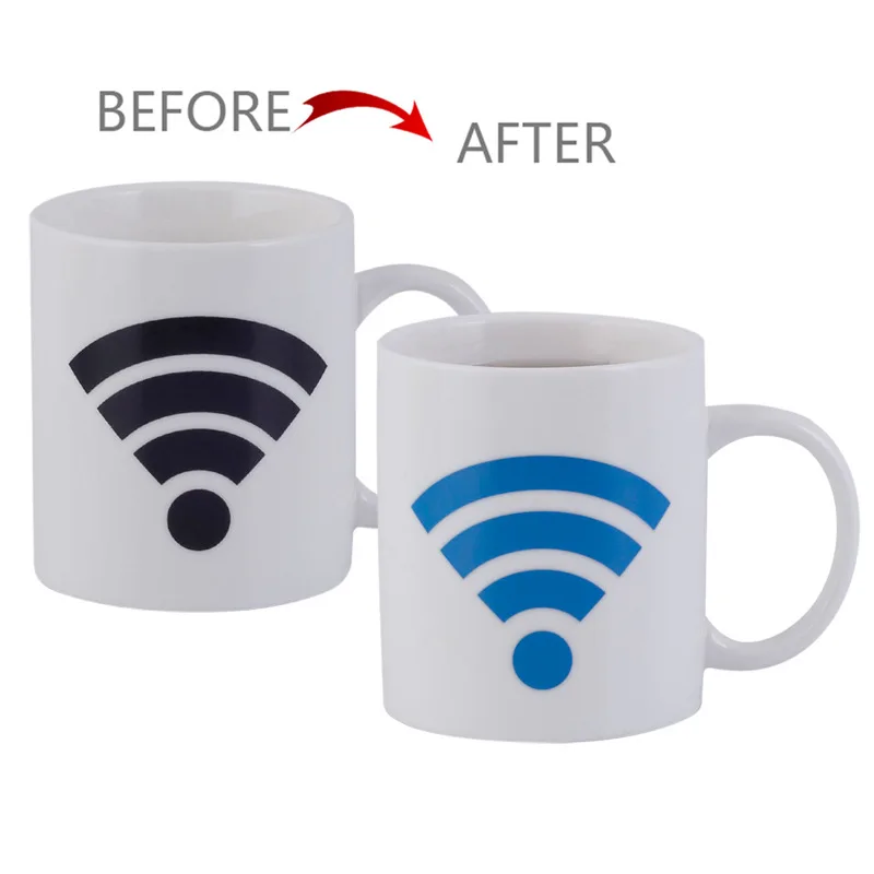 (wifi 330ml) Taza/vaso De Cerámica Con Cambio De Color Sensible A La Temperatura Y Conexión Wifi Para Uso Doméstico