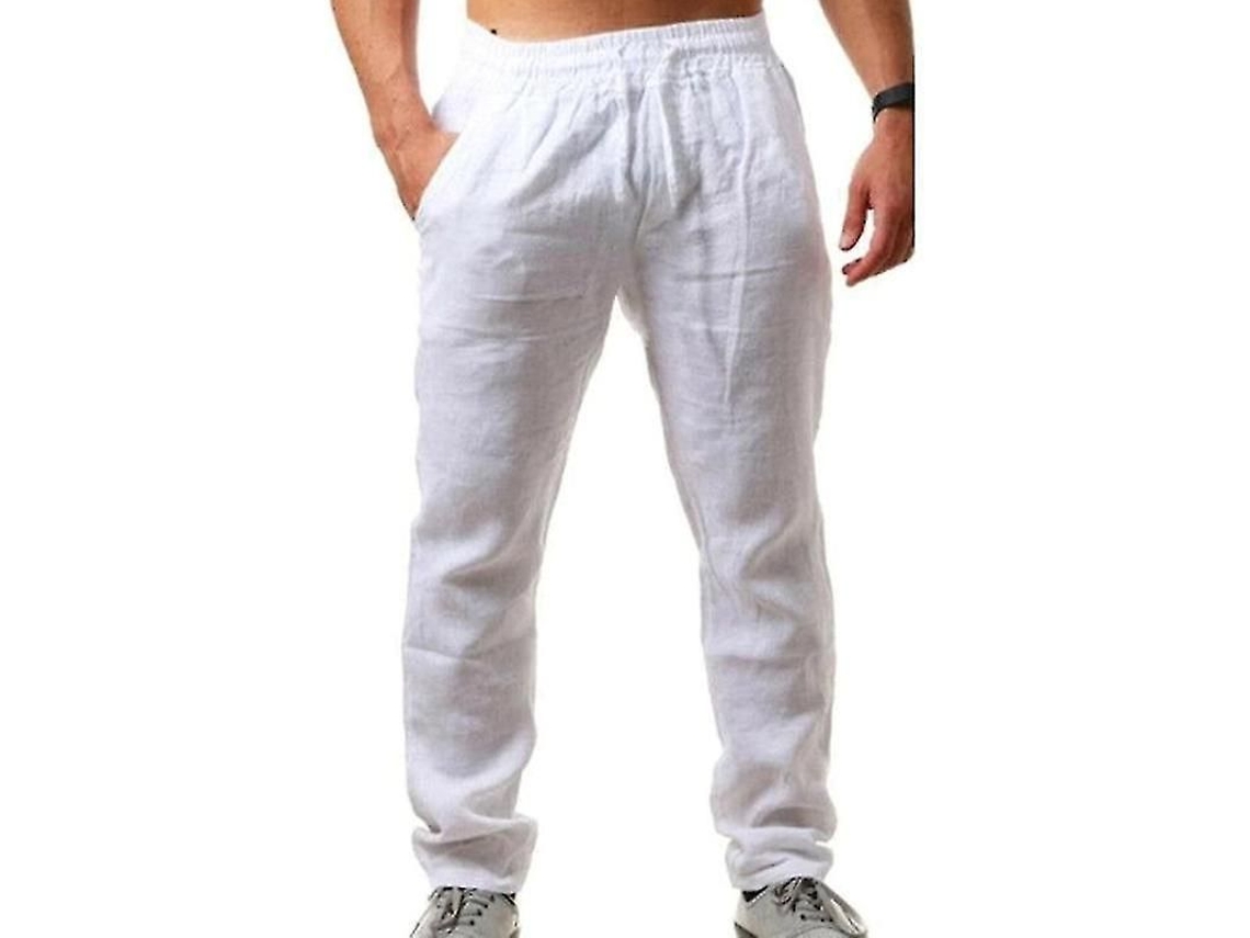 2026-pantalones De Verano Para Hombres Con Look Lino, Sueltos Y Amplios Para Vacaciones Y Playa
