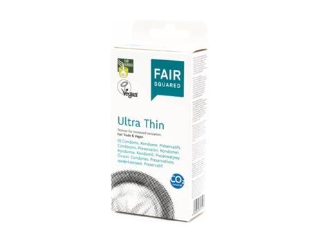 Preservativos FAIR SQUARED Ultrafinos 100% Látex Natural (10 Unidades)