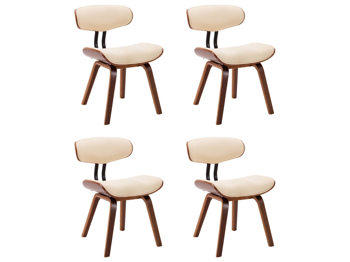 Maison Exclusive - Sillas De Comedor 4 Unidades Madera Curvada Y Cuero Sintético