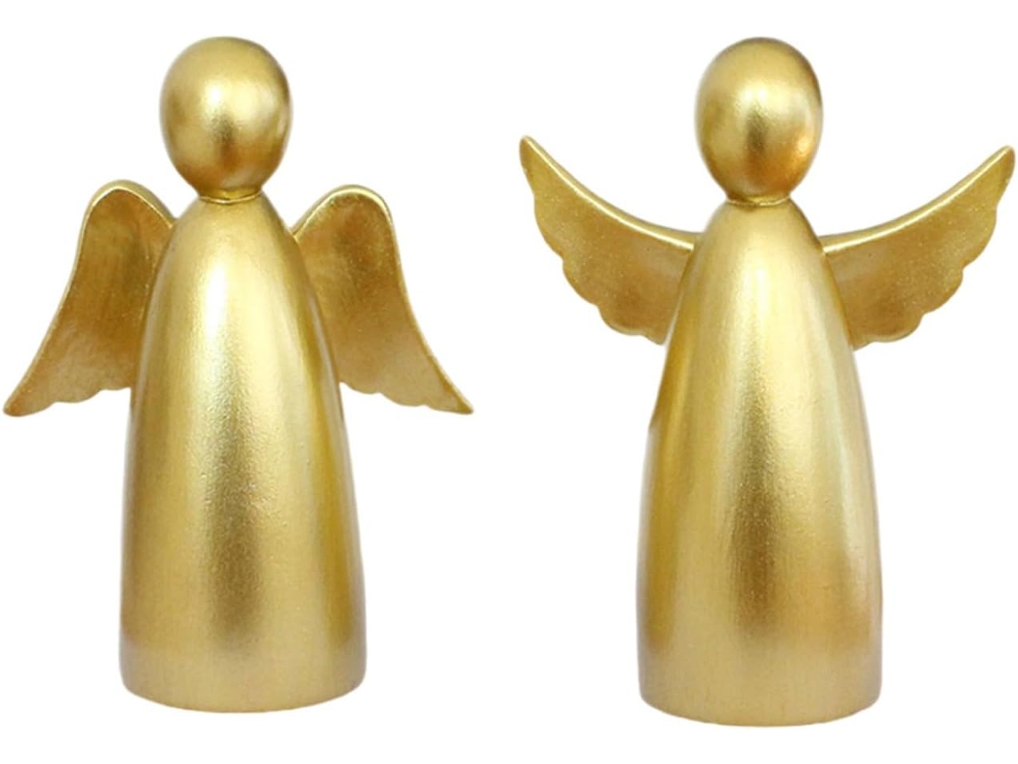 Juego De 2 Figuritas Navideñas De Resina Para Decoración De Mesa O Fiesta.