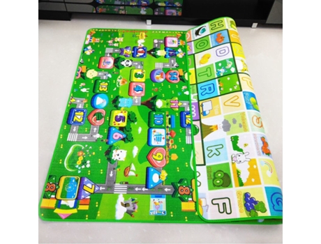 Tapete de Juego Para Gatear, Letras de Frutas de Doble Cara, Estampado Animal Juego - 180Cm Por 150Cm