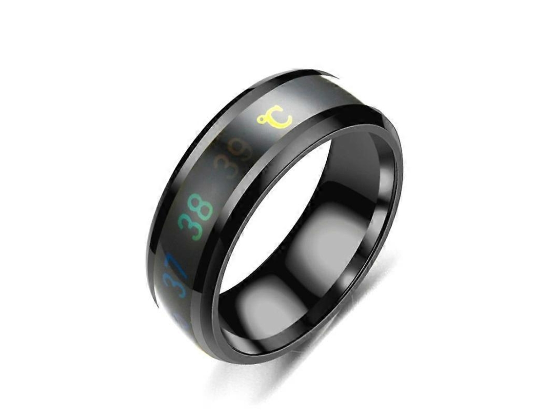 Anillo de temperatura inteligente de acero inoxidable, anillo personalizado para parejas con indicador de temperatura, talla 12 Nostalgia88