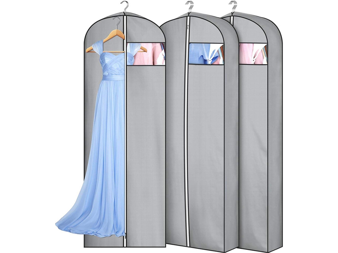 Bolsas para ropa Eifson 65 con ventana transparente a la izquierda, fundas largas para bodas (paquete de 3)