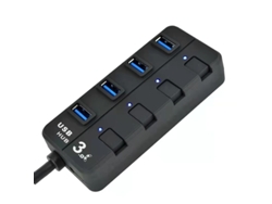 Estación de acoplamiento con 4 puertos USB 3.0 Hub Yizhood con luz indicadora para PC, color negro