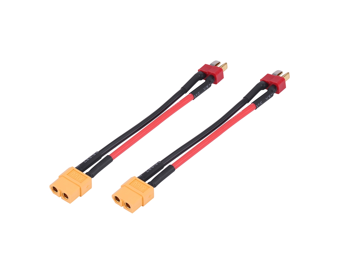 Ymsl 2pcs/set Cable Adaptador Rc Conector Convertidor Silicona T Plug Macho A Xt60 Hembra Accesorio Rc Hxl