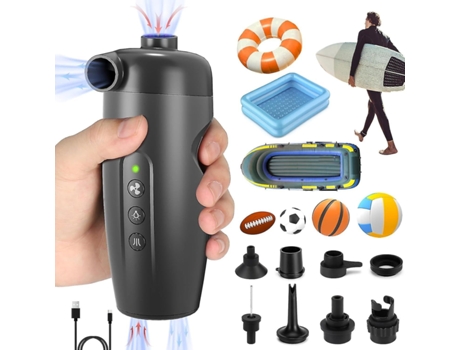 Electric Air Pump,electric Inflator,with 7 Air Nozzles And Adapter, 2 In 1 Rapid Inflator/deflator VENISYMLIS
