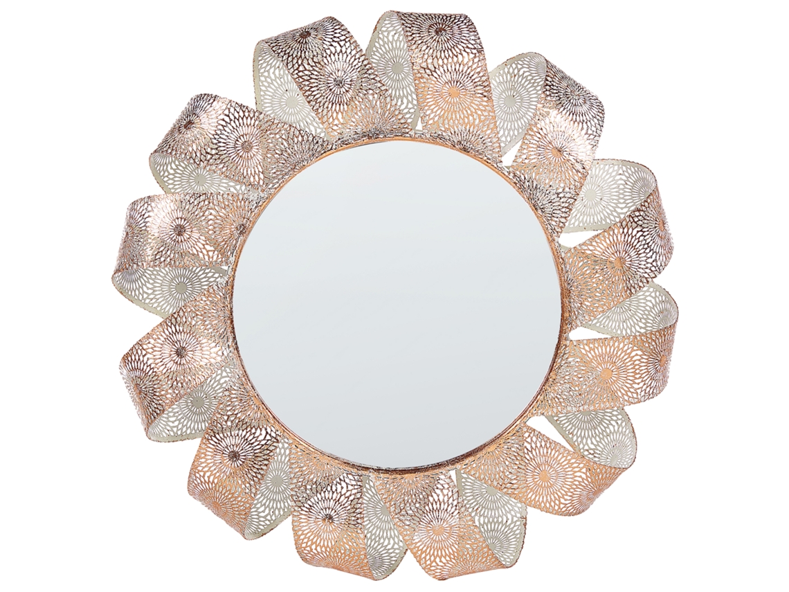 Espejo BELIANI Mangalore de Metal Blanco 54x4x54