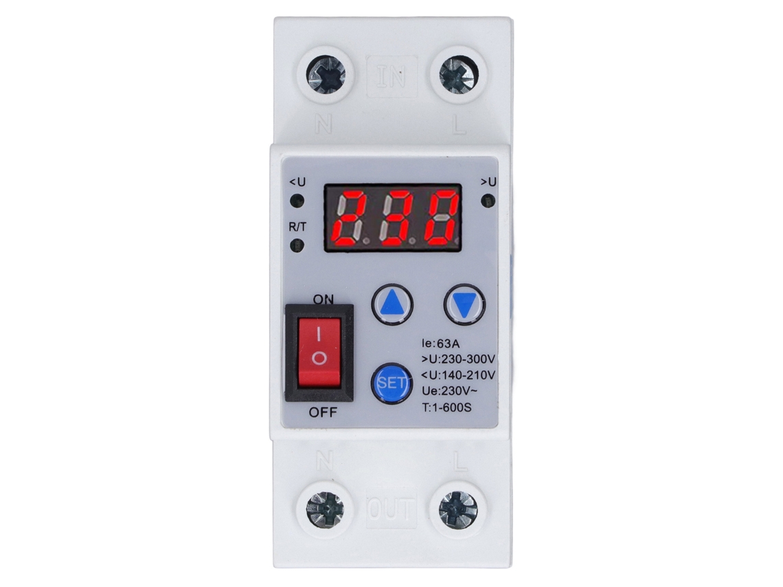Protector De Voltaje Con Pantalla Digital Ajustable Y Reinicio Automático, 230 V