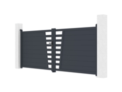 Puerta Batiente Regulable 3,5 M Cervina H.140cm Alu Gris