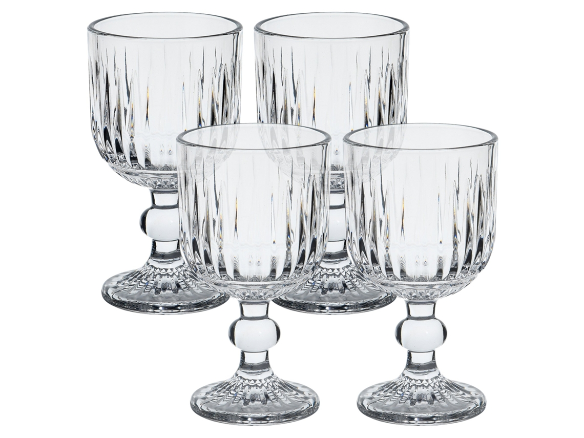 Juego de 4 vasos de cristal transparente San Ignacio de 300 ml.