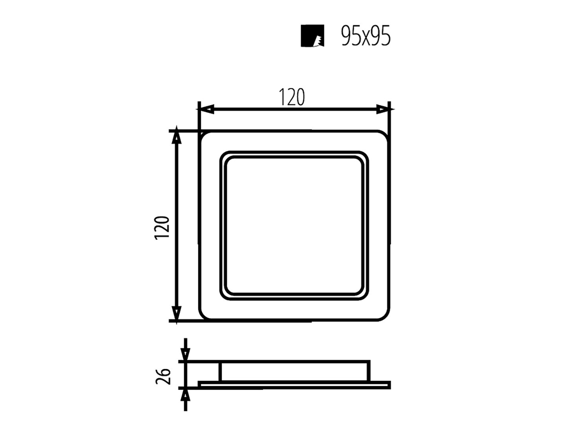 Maclean Mce373s Led Ceiling Panel Flush Mount Slim 9w Neutral White 4000k 120x120x26mm 900lm
