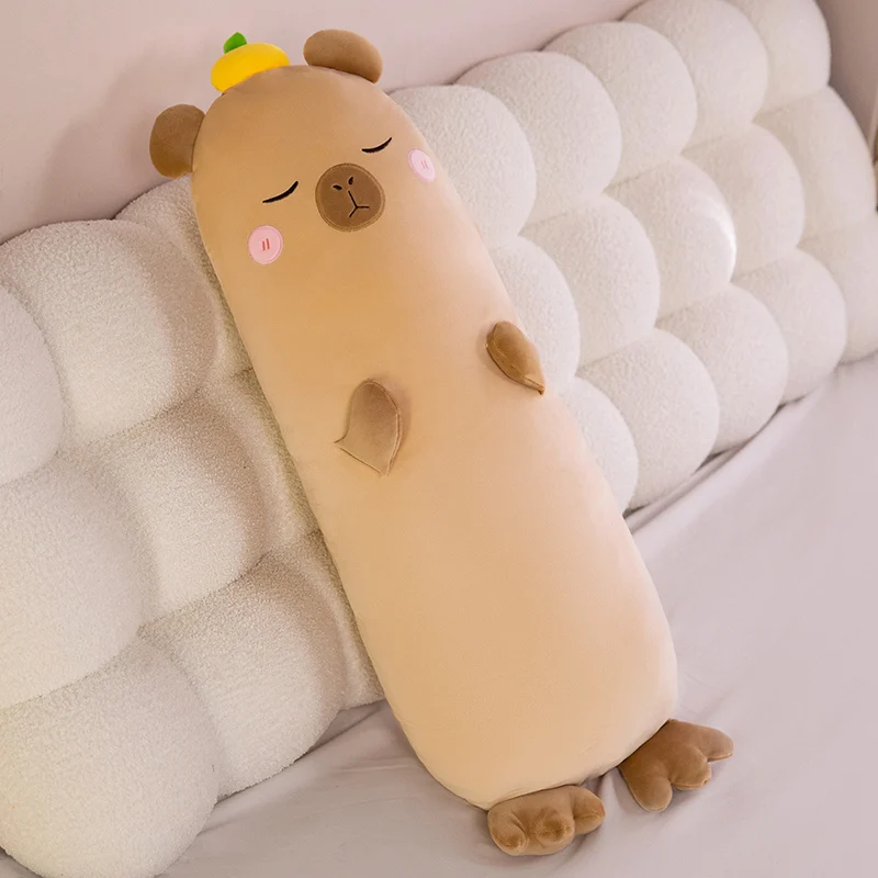 (capibara 95cm) Cojín Largo Para Sofá Con Forma De Capibara Para Adultos, Soporte Lumbar