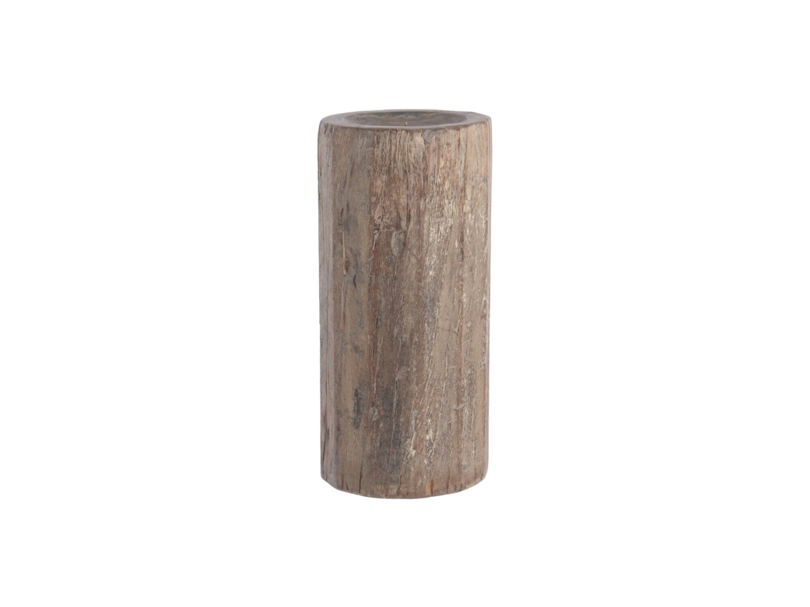 Portavela Madera Reciclada Columna 20x20x38cm