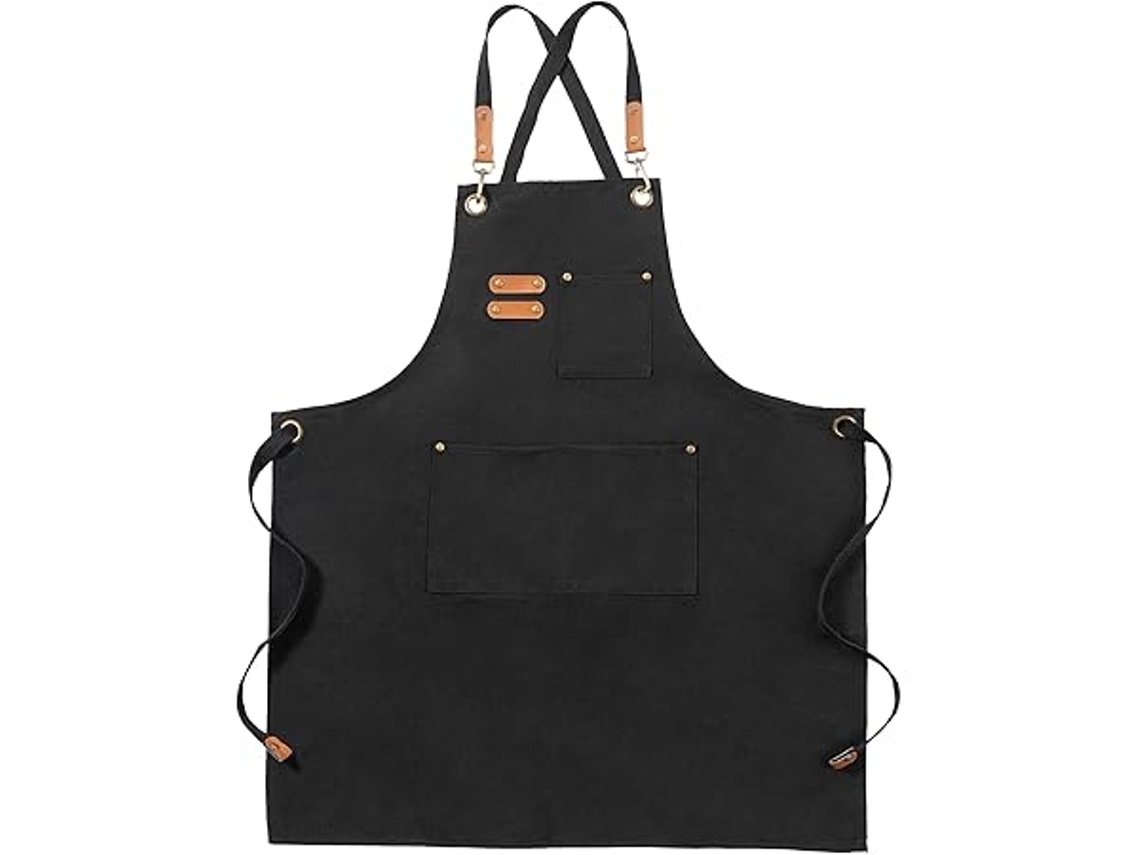 Este Delantal De Trabajo Unisex Cuenta Con Un Cinturón Ajustable Y Tres Bolsillos. Es Ideal Para Usar En La Cocina Al Cocinar O Hornear.