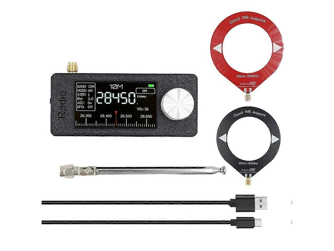 Mini radio Si4732 10 kHz 180 MHz Receptor portátil + Kit de 2 antenas Tipo AM FM HF SW MW VHF Radio GOKOCO