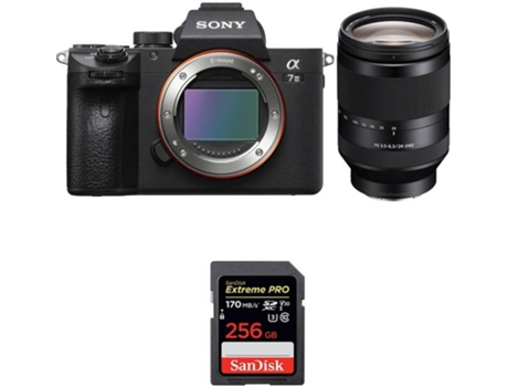 Kit Cámara Mirrorless, Objectivo y Tarjeta de Memória SONY ALPHA 7 III (24 MP - Sensor: Exmor R BSI - ISO: 100 a 51200)