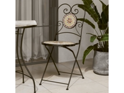 Sillas de bistró plegables (2 unidades), cerámica, terracota y blanco, Dkd Home Decor
