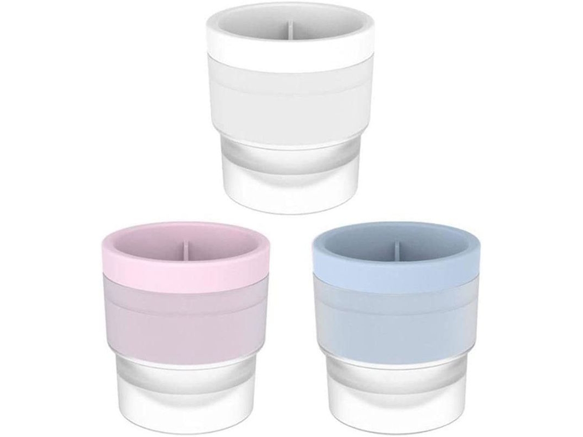 Juego De 3 Moldes Para Hielo, Moldes Para Hielo Diy (rosa, Azul, Blanco) Para Whisky, Cócteles, Jabón Y Velas.