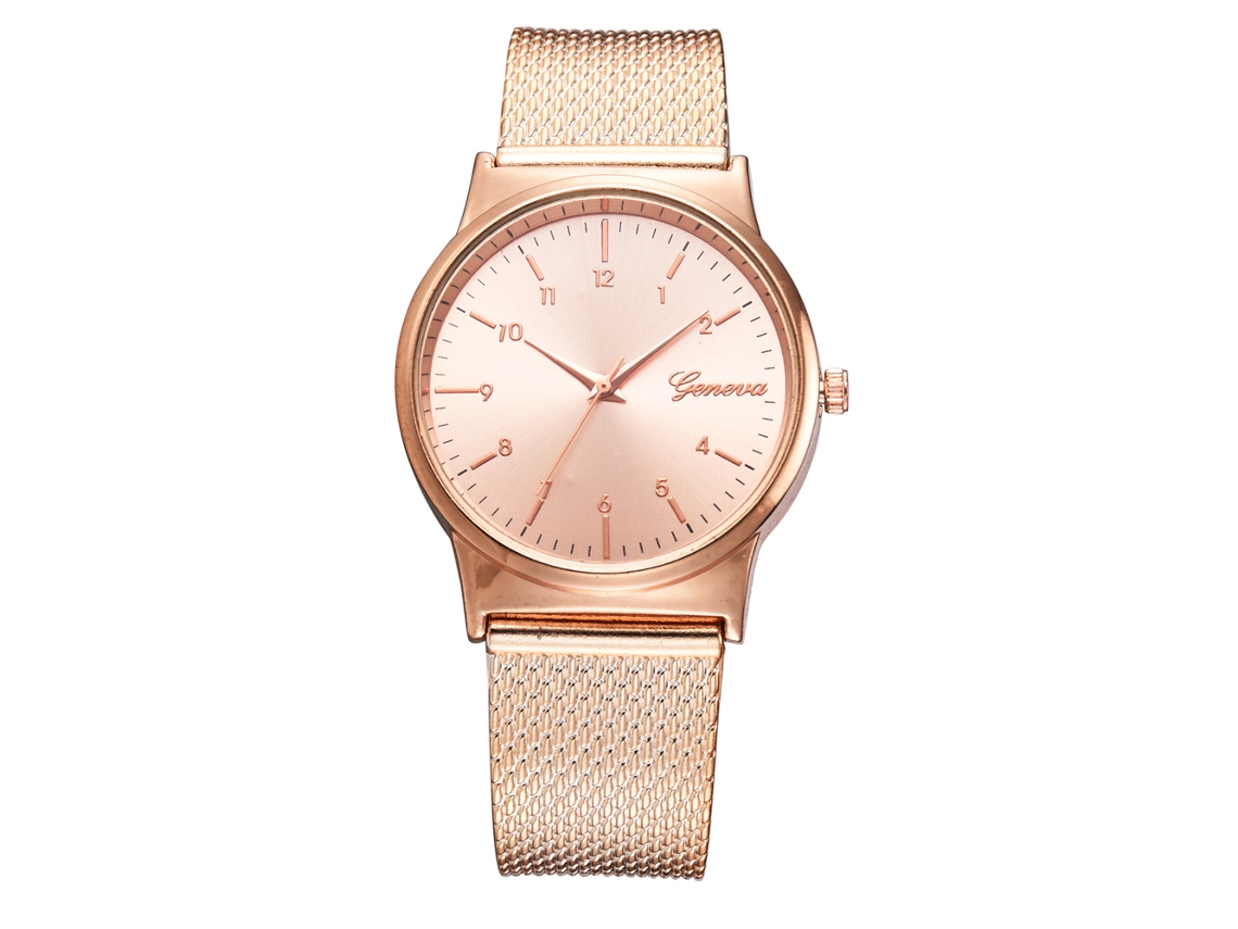 Reloj De Pulsera De Cuarzo Para Mujer Con Correa De Silicona, Estilo Moderno, Oro Rosa.