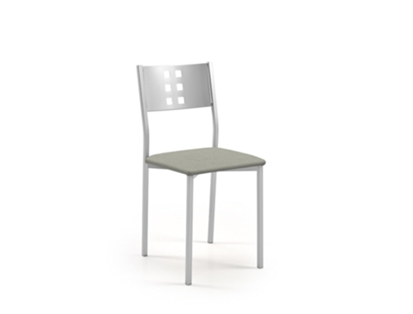 Silla de cocina aluminio Zamora 38x86x47cm Michigan Plata FANMUEBLES
