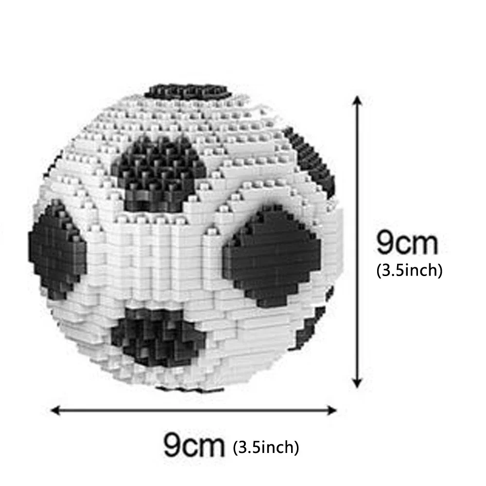 (balón De Fútbol Blanco) Juguete De Bloques De Construcción En Miniatura: Decoración Exquisita