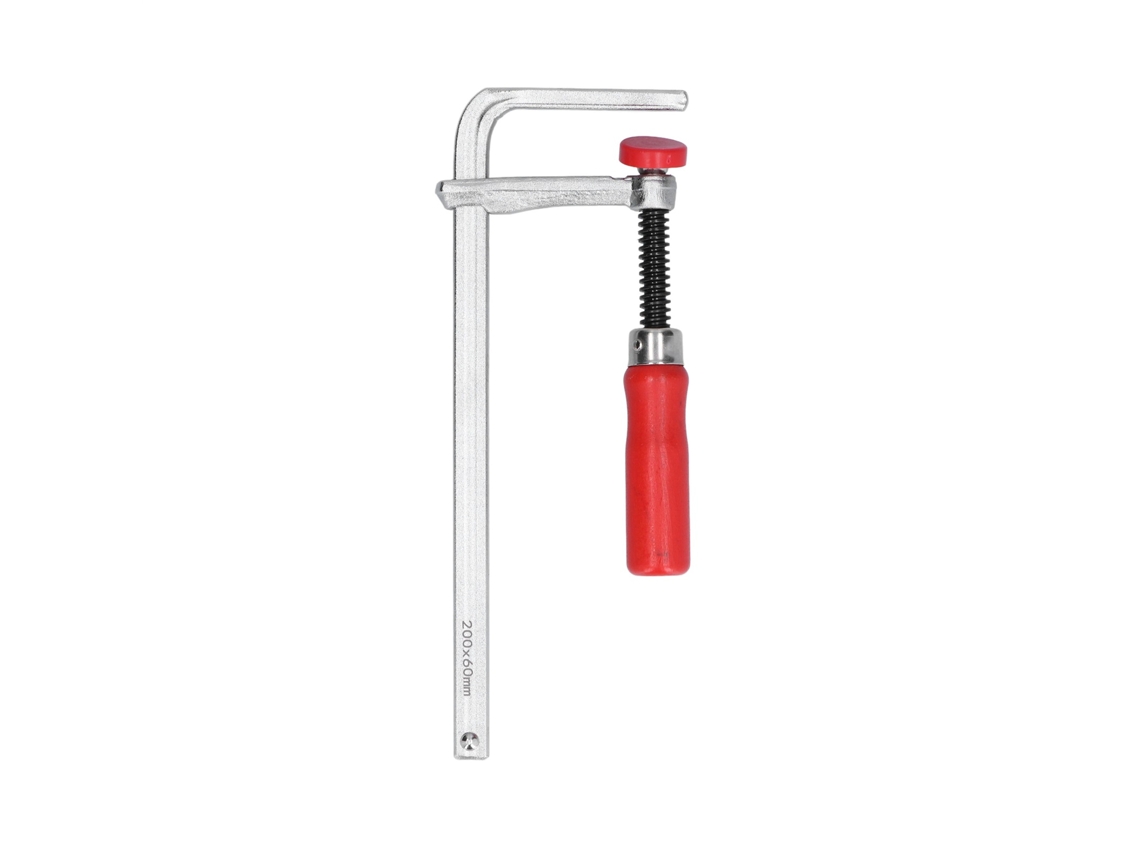 Abrazadera en F de aluminio ajustable, antiderrames, con mango de madera de álamo para carpintería, 200 x 60 mm