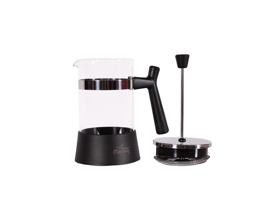 Cafetera French Press Any Morning, 600 ml, fabricada en acero inoxidable y cristal, fácil de limpiar, con capacidad para 3 tazas.