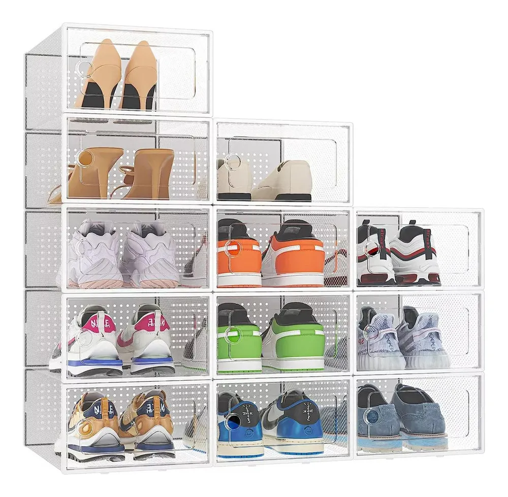 Juego de 4 cajas organizadoras de zapatos Mz, apilables y de Firmvayotoy
