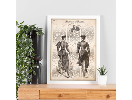 Poster De Dos Mujeres Y Una Bici. Láminas De Bicicletas Definiciones.