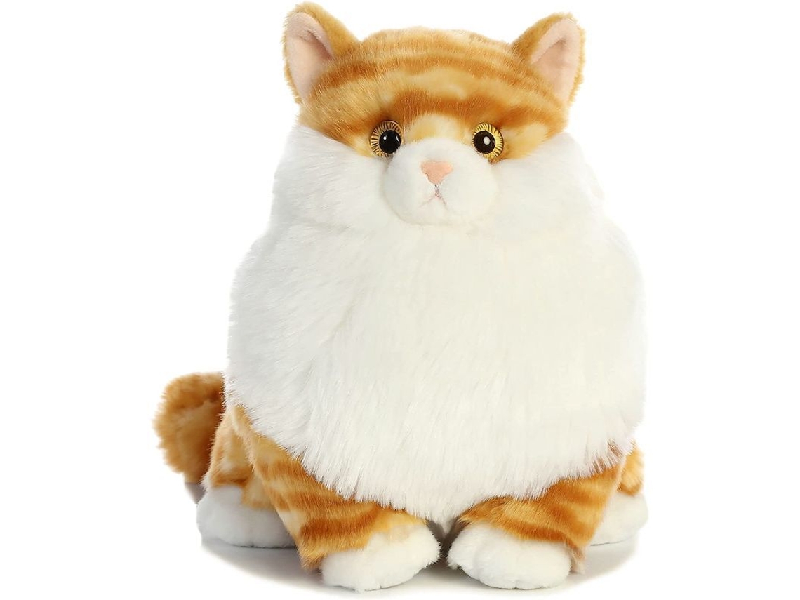 Gato Gordo - Bola De Pelo Atigrada De 24 Cm - Compañero Adorable Para Mimos Nocturnos