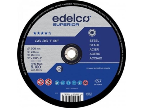 Discos de corte metal as 36 t (300 mm) EDELCO-ABRASIVOS
